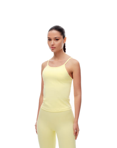 Camiseta slim fit tiras amarilla