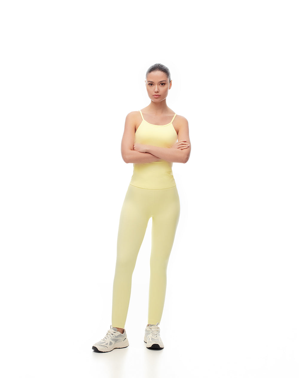 Camiseta slim fit tiras amarilla