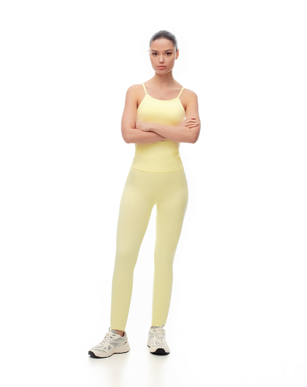 Camiseta esqueleto slim top interno amarilla mujer