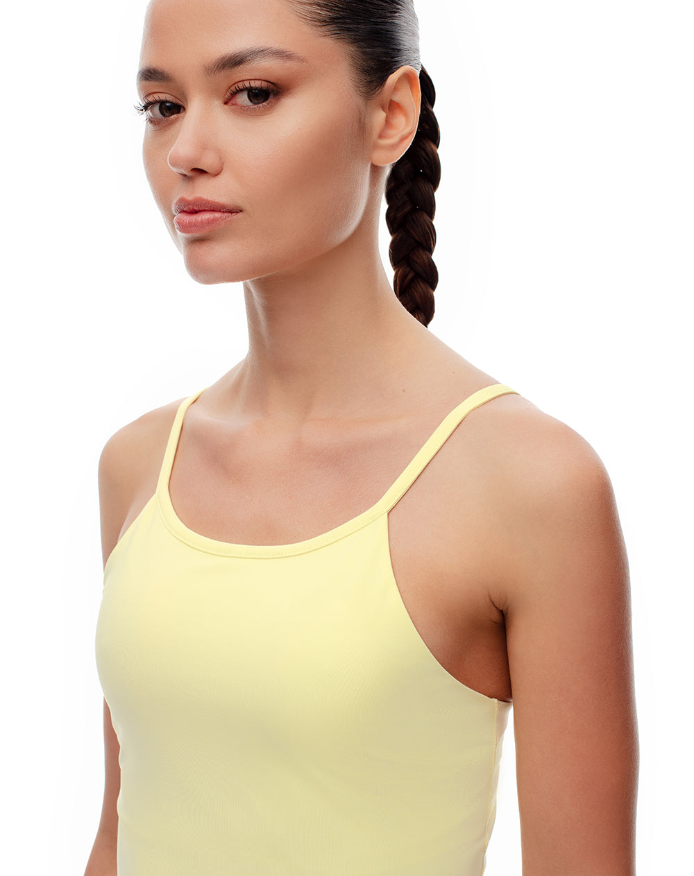 Camiseta slim fit tiras amarilla
