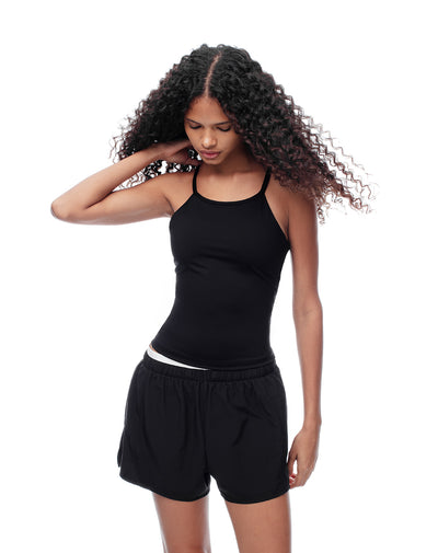 Camiseta esqueleto slim top interno negra mujer