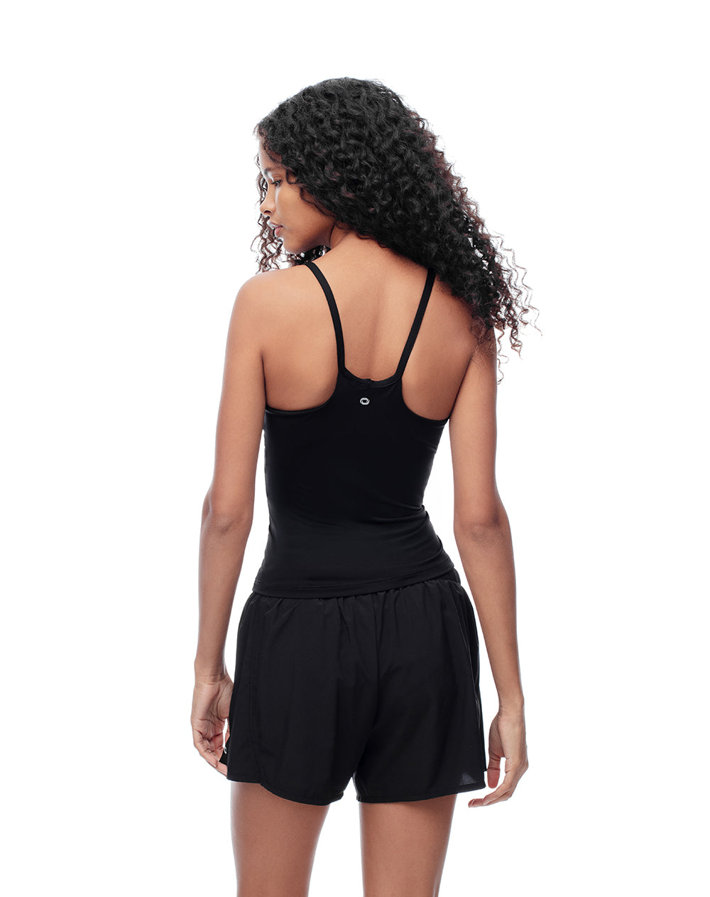 Camiseta slim fit tiras negra