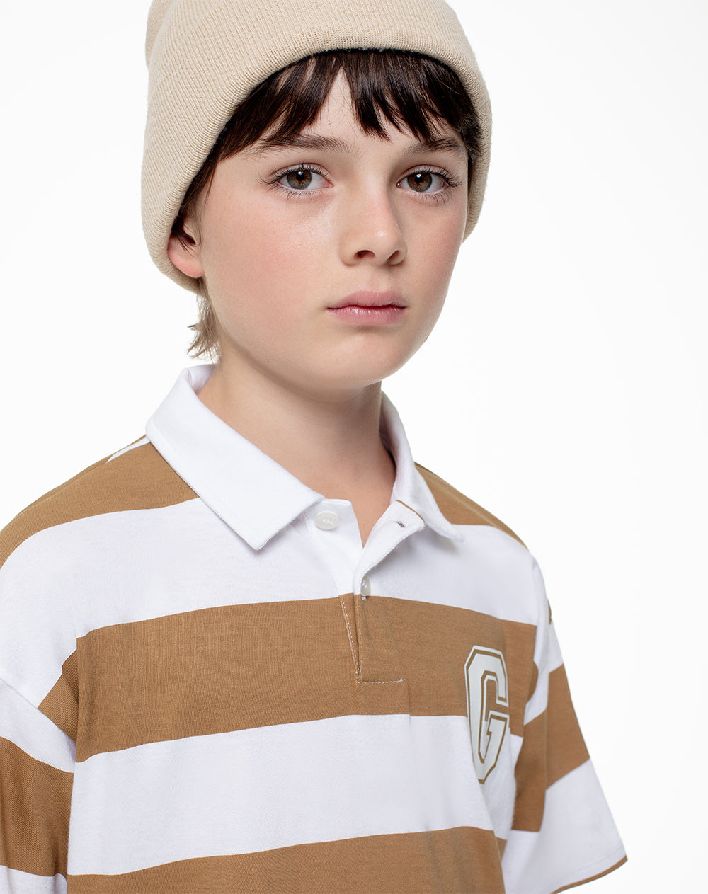 Polo Loway regular fit habana con rayas