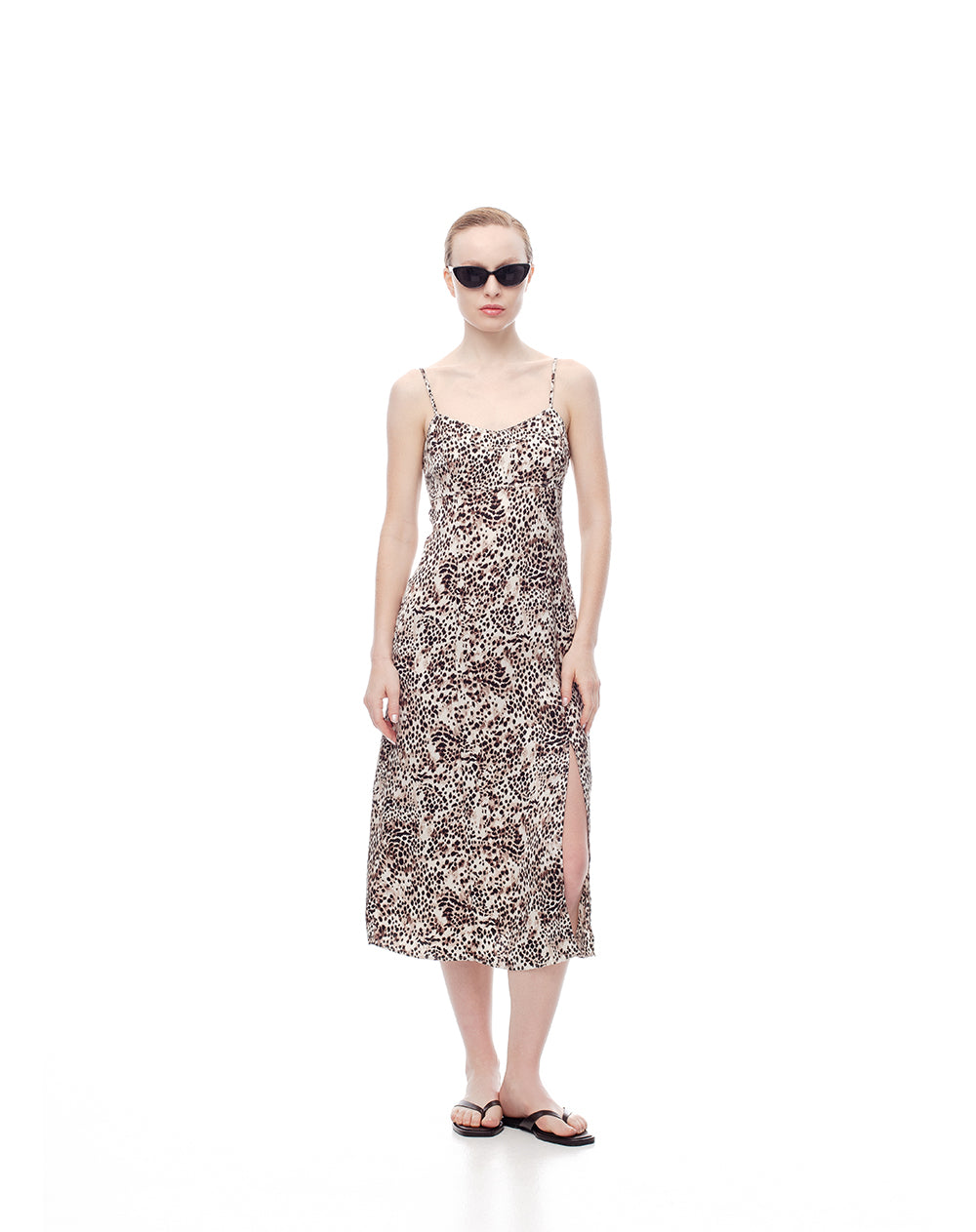 Vestido medio piel estampado