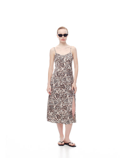 Vestido medio piel estampado