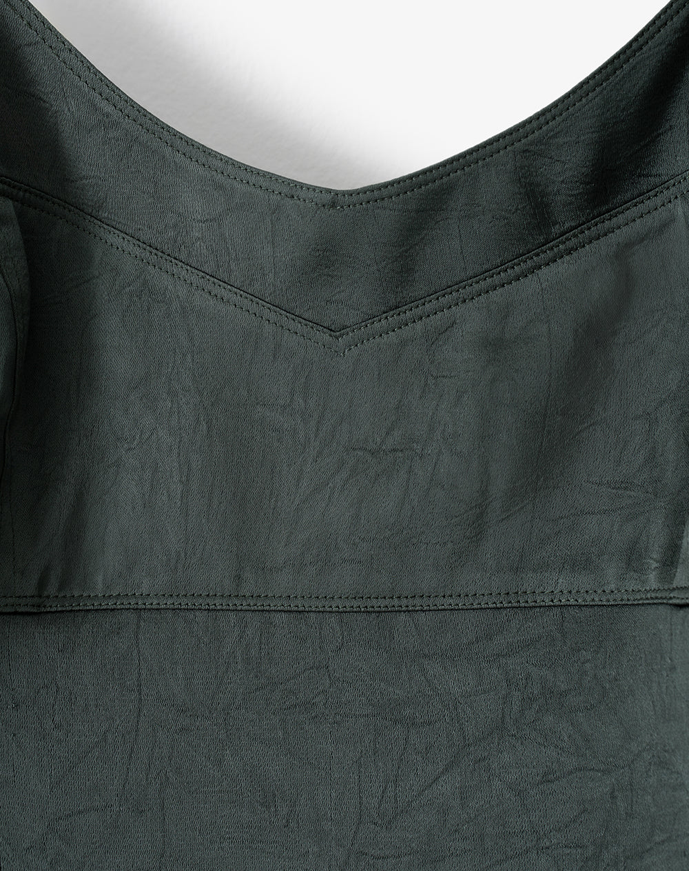 Vestido midi satinado verde mujer
