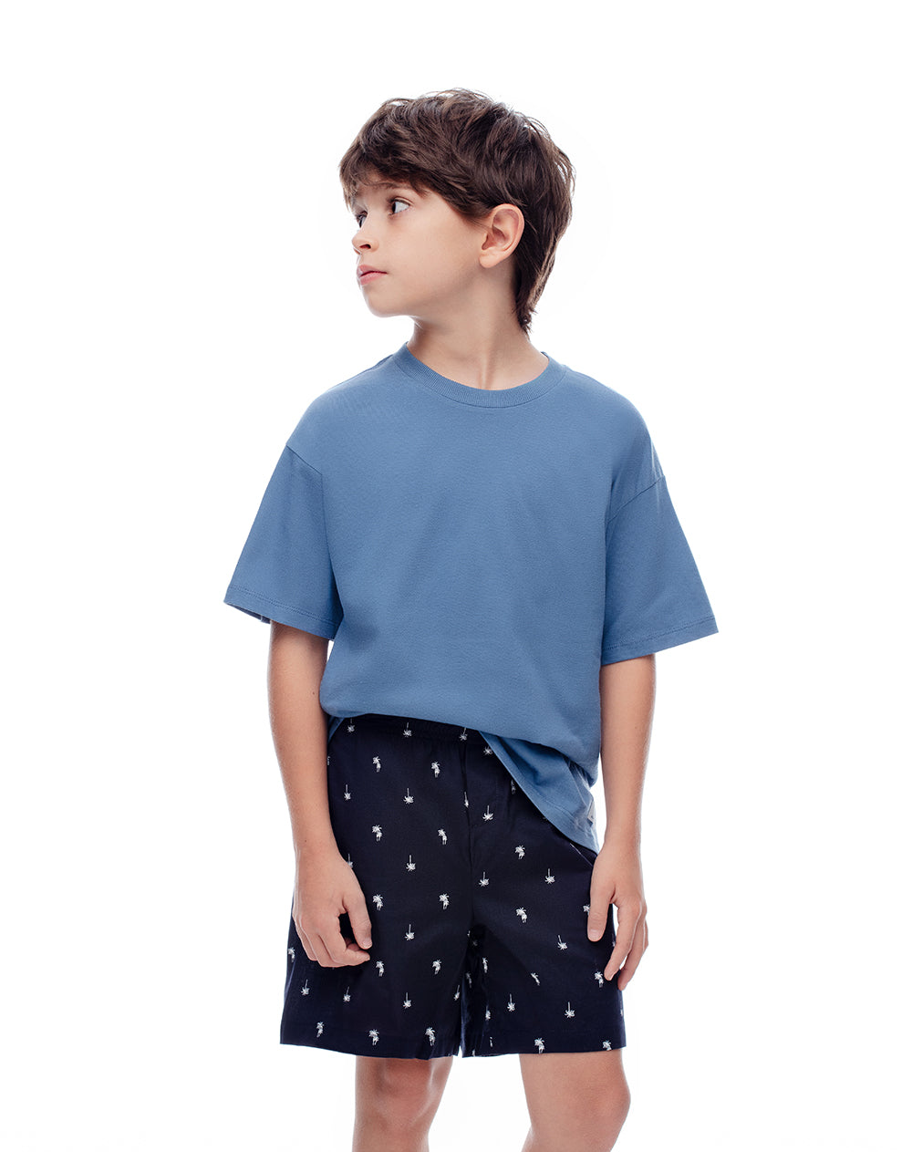 Pijama regular fit manga corta azul