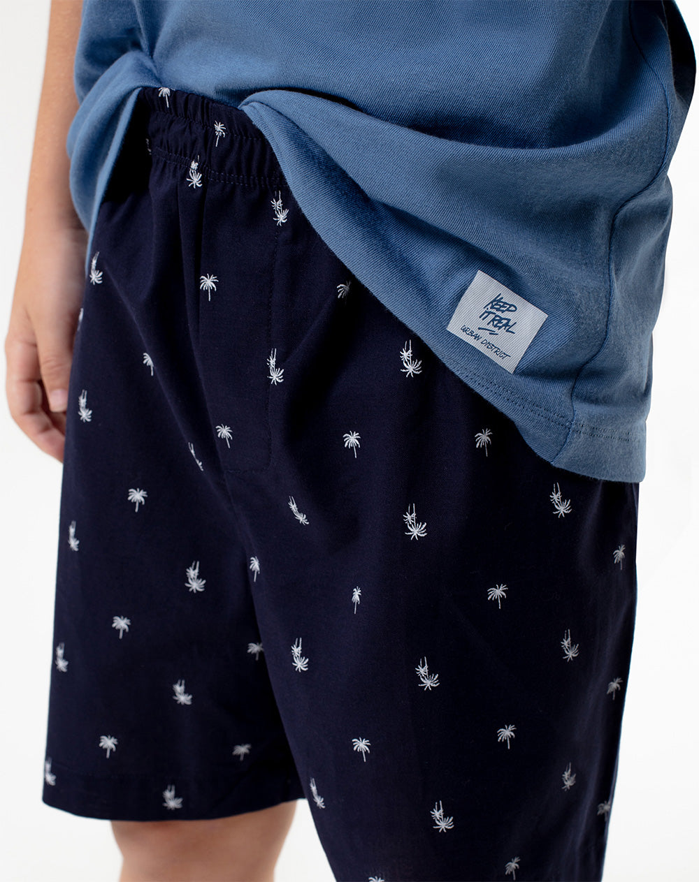 Pijama regular fit manga corta azul