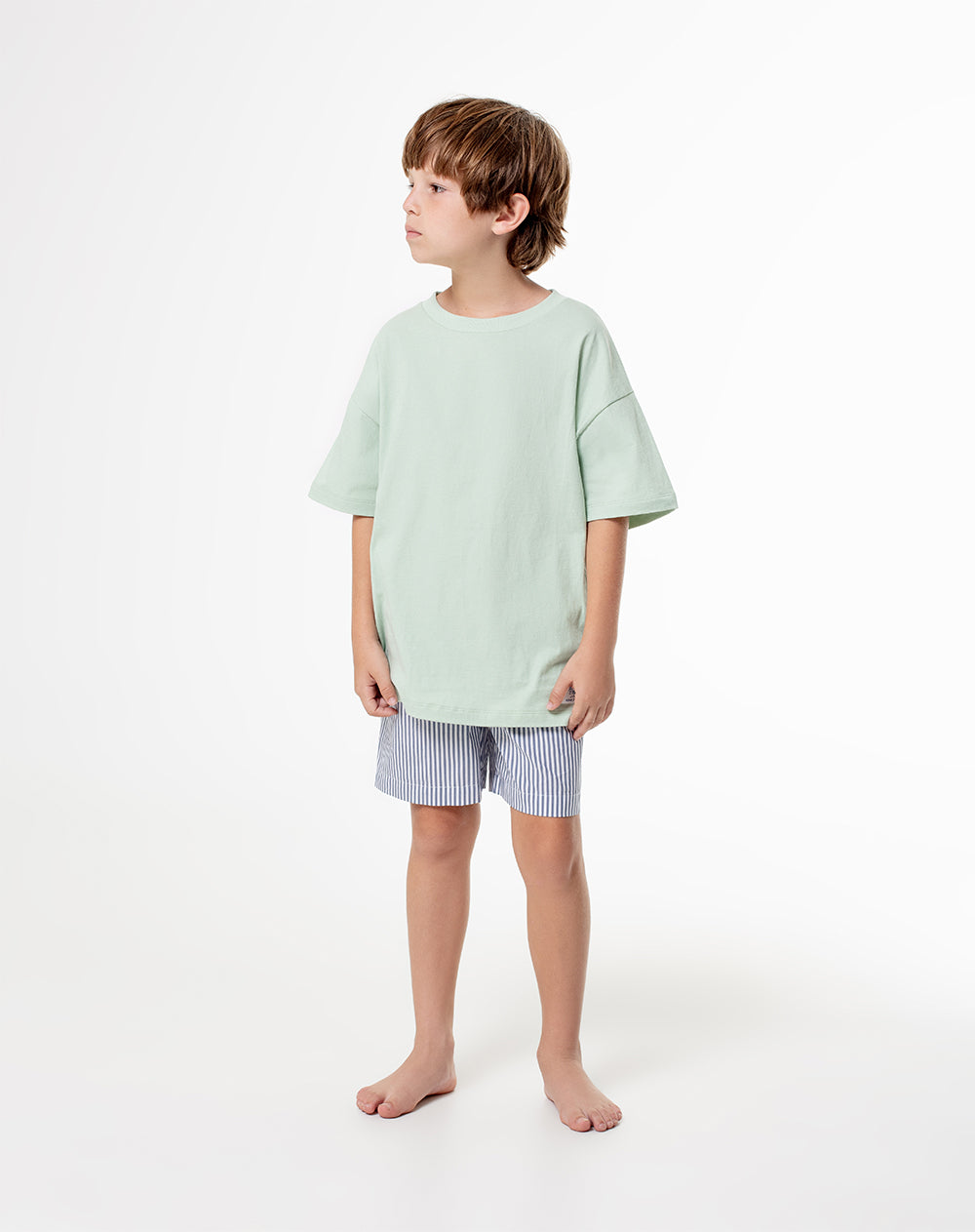 Pijama regular fit manga corta verde