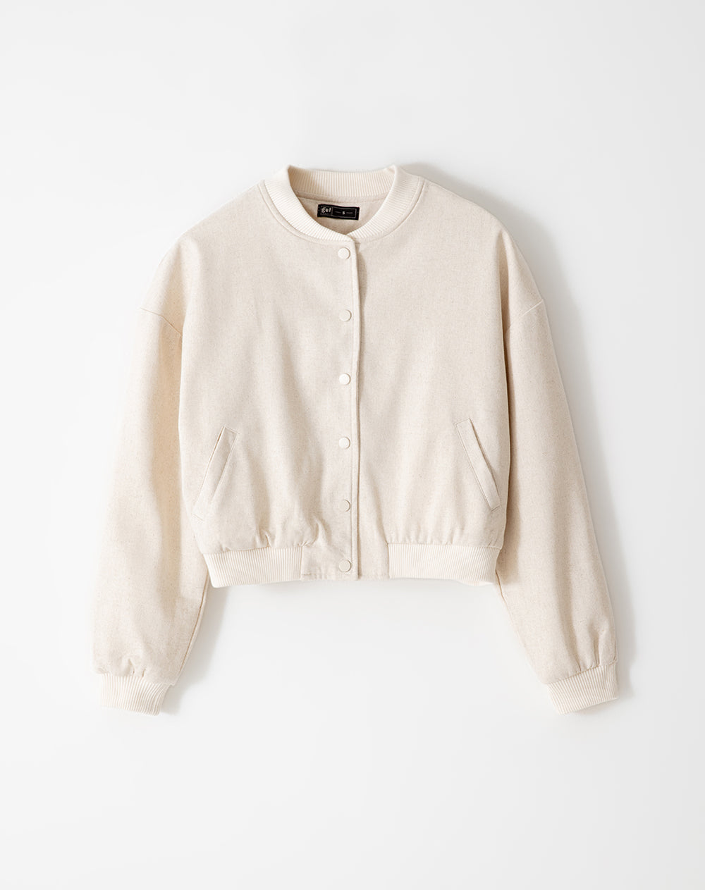 Chaqueta oversized fit sin capucha arena