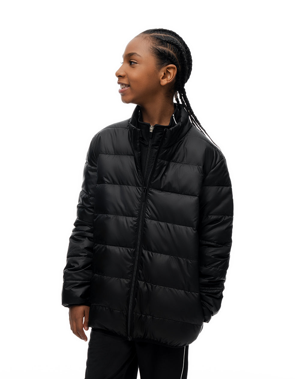 Chaqueta regular acolchada negra niño