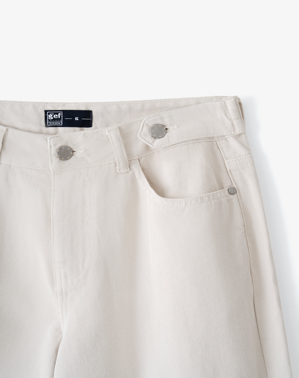 Jean wide leg tiro alto cinco bolsillos arena mujer