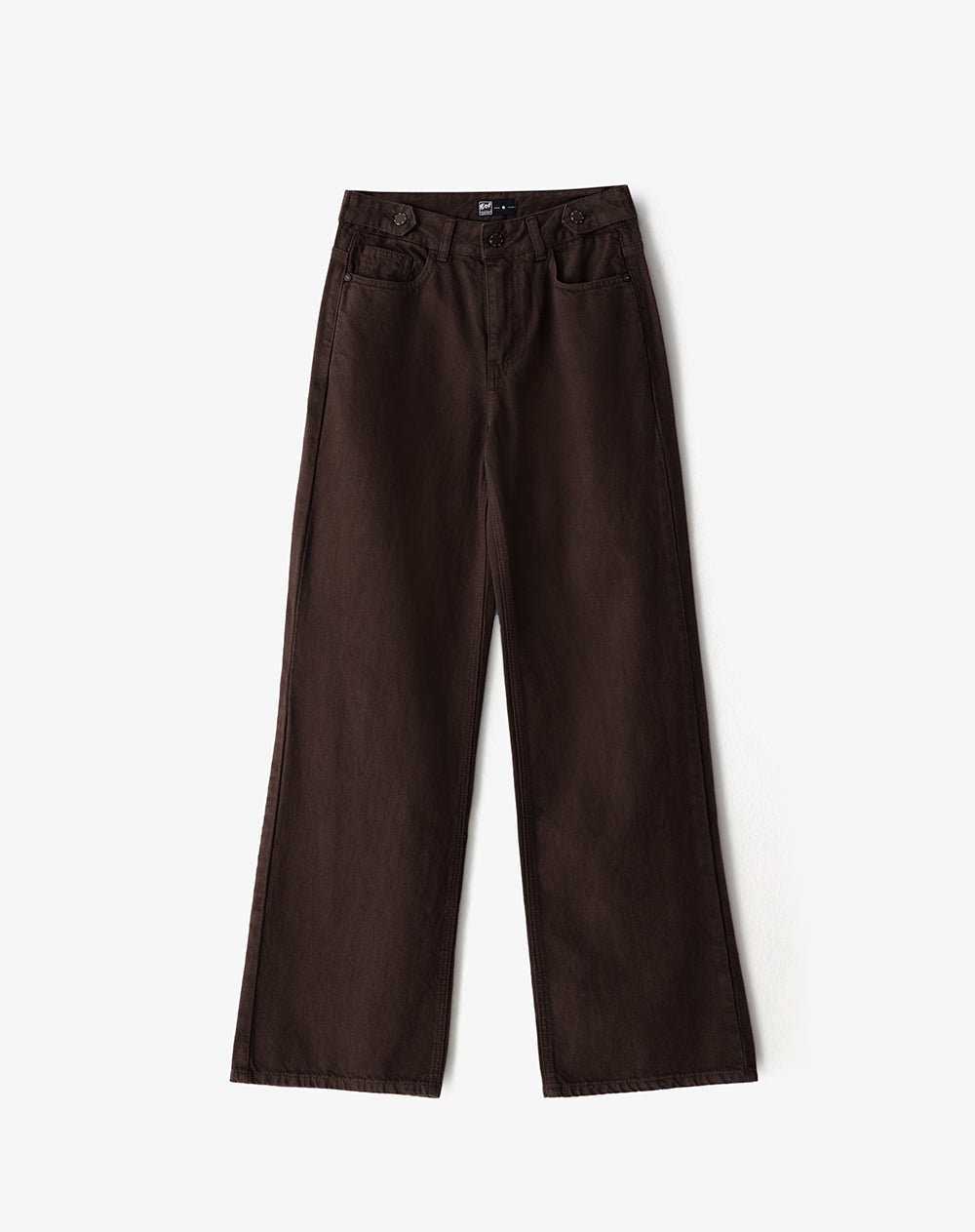 Jean wide leg tiro alto chocolate mujer