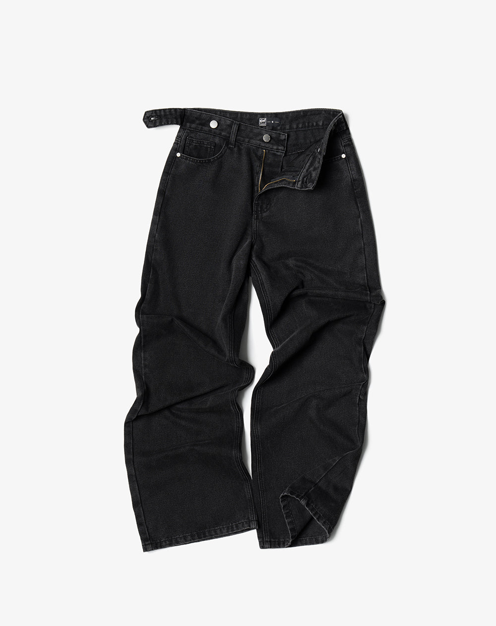 Jean wide leg tiro alto negro mujer