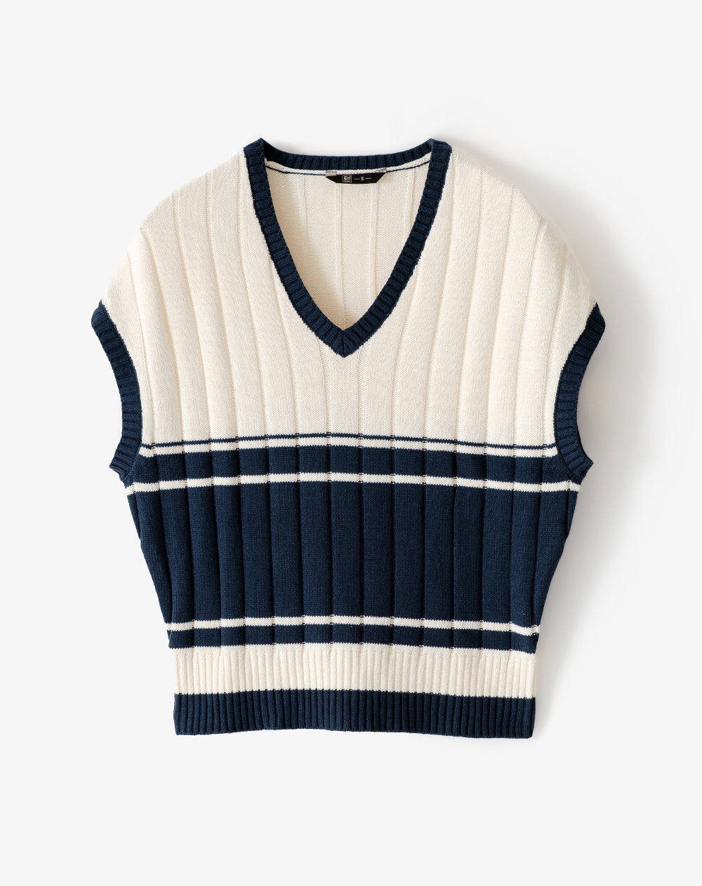 Chaleco relaxed fit sin capucha azul bloques