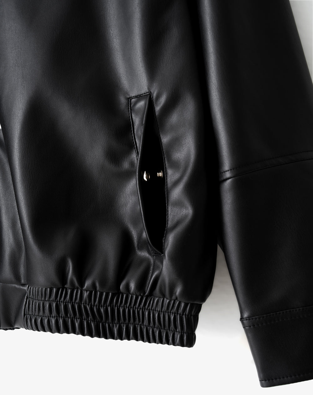 Chaqueta oversize sin capucha negra mujer