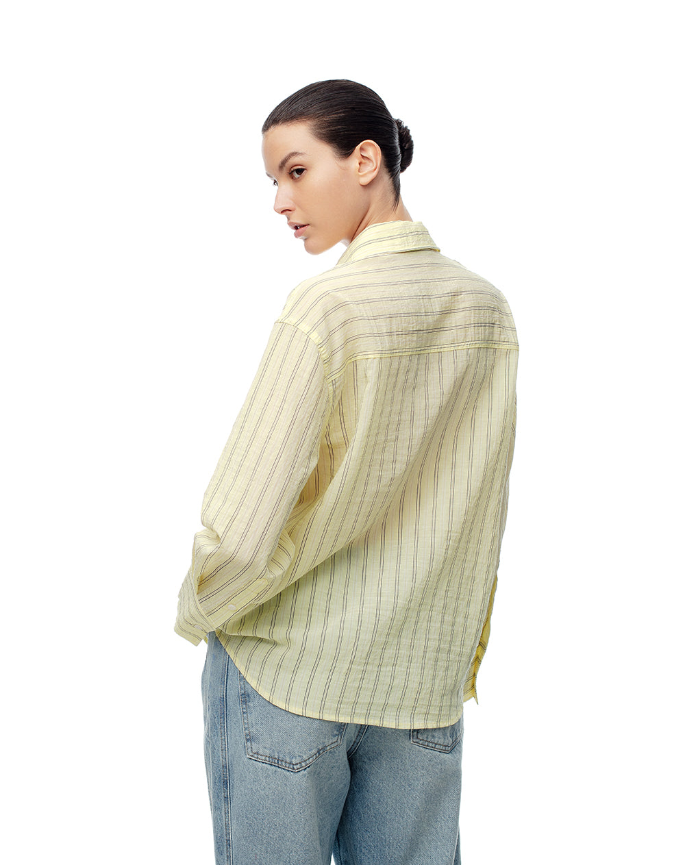 Camisa manga larga regular rayas mujer