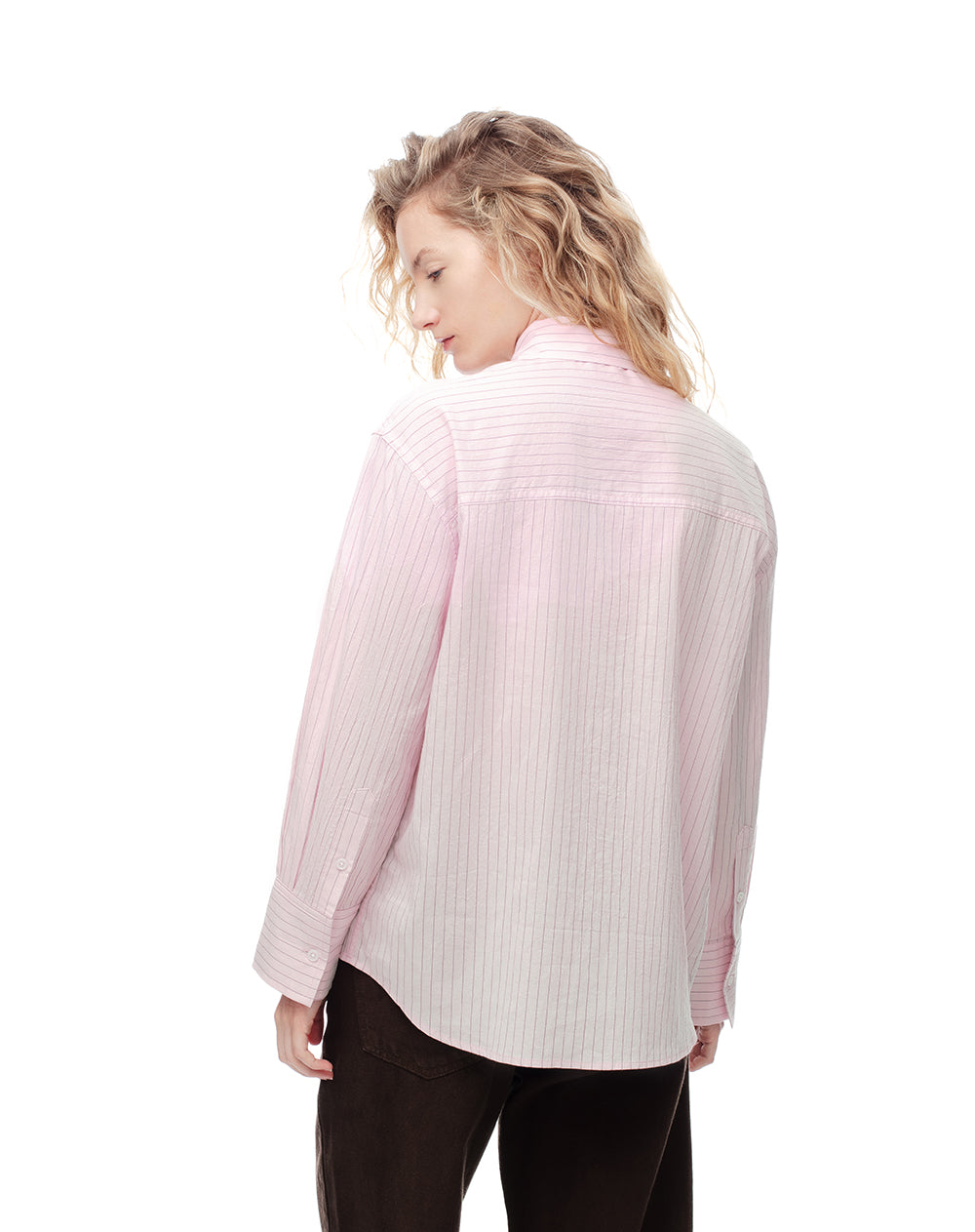 Camisa manga larga regular rayas mujer