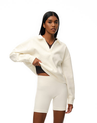 Biker deportivo seamless blanco mujer