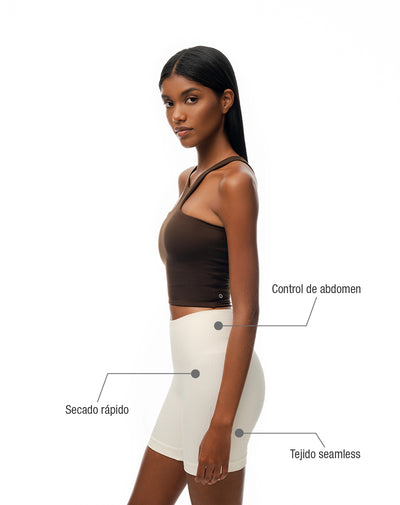 Biker deportivo seamless blanco mujer