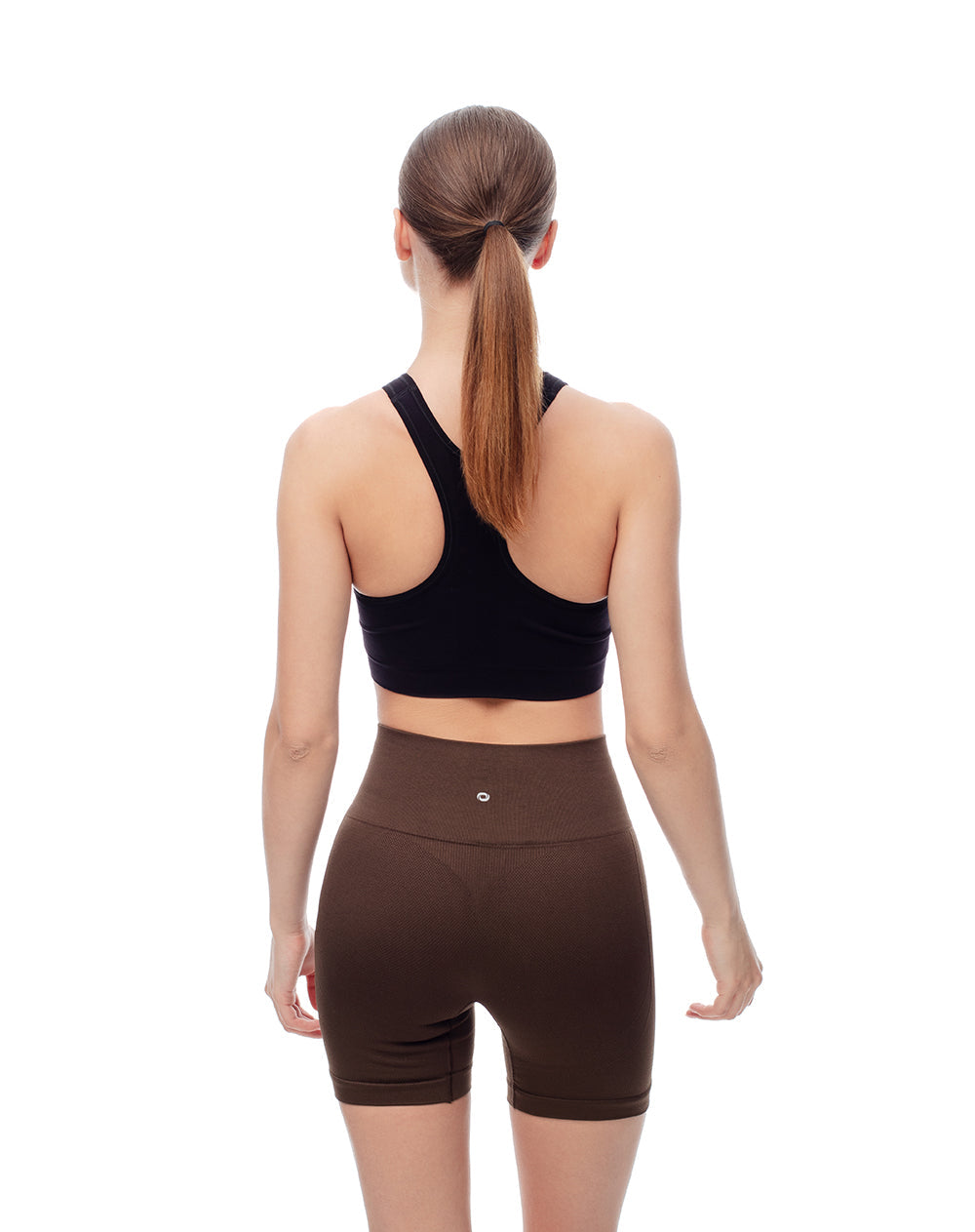 Top + biker deportivo chocolate mujer