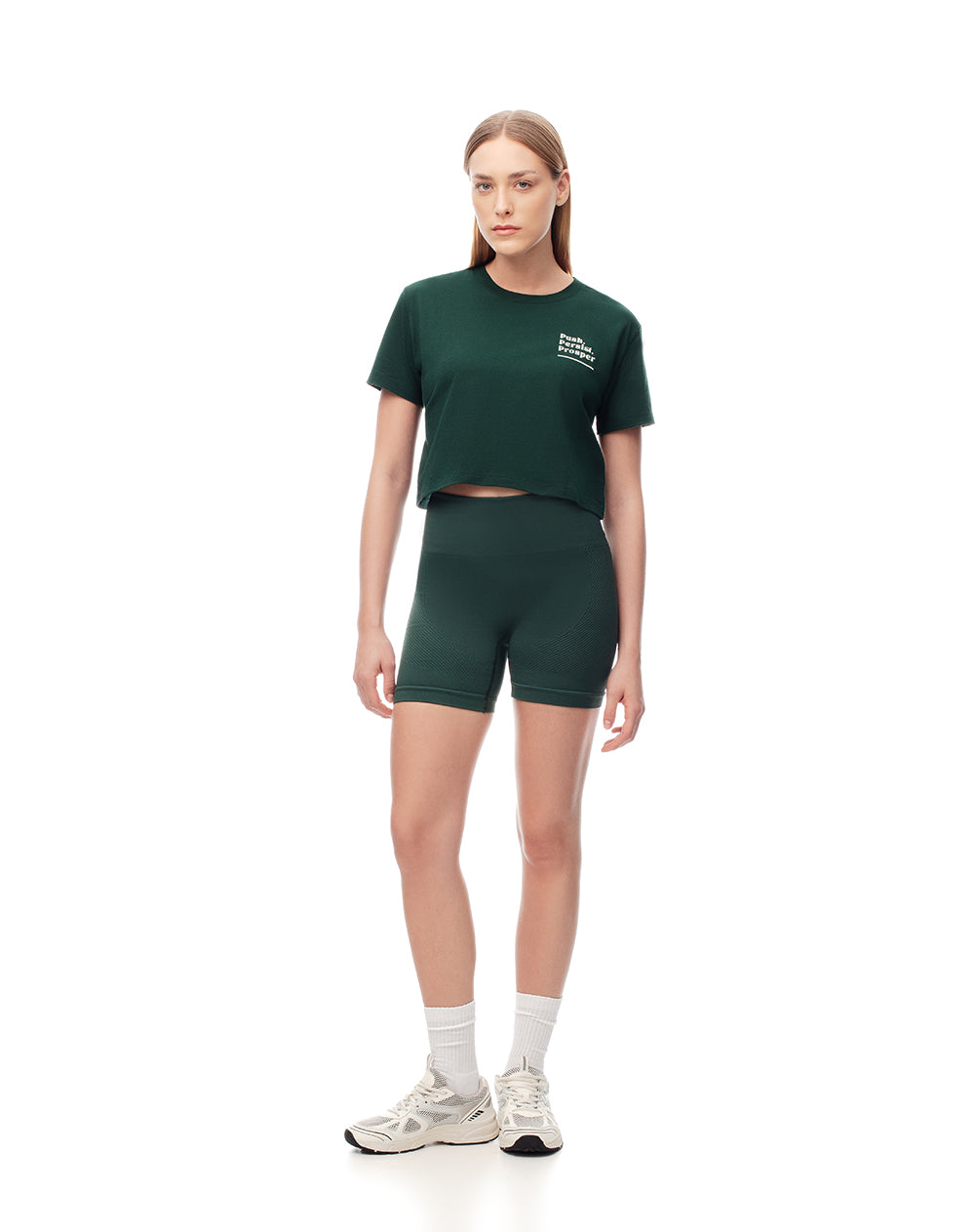 Biker deportivo seamless verde mujer