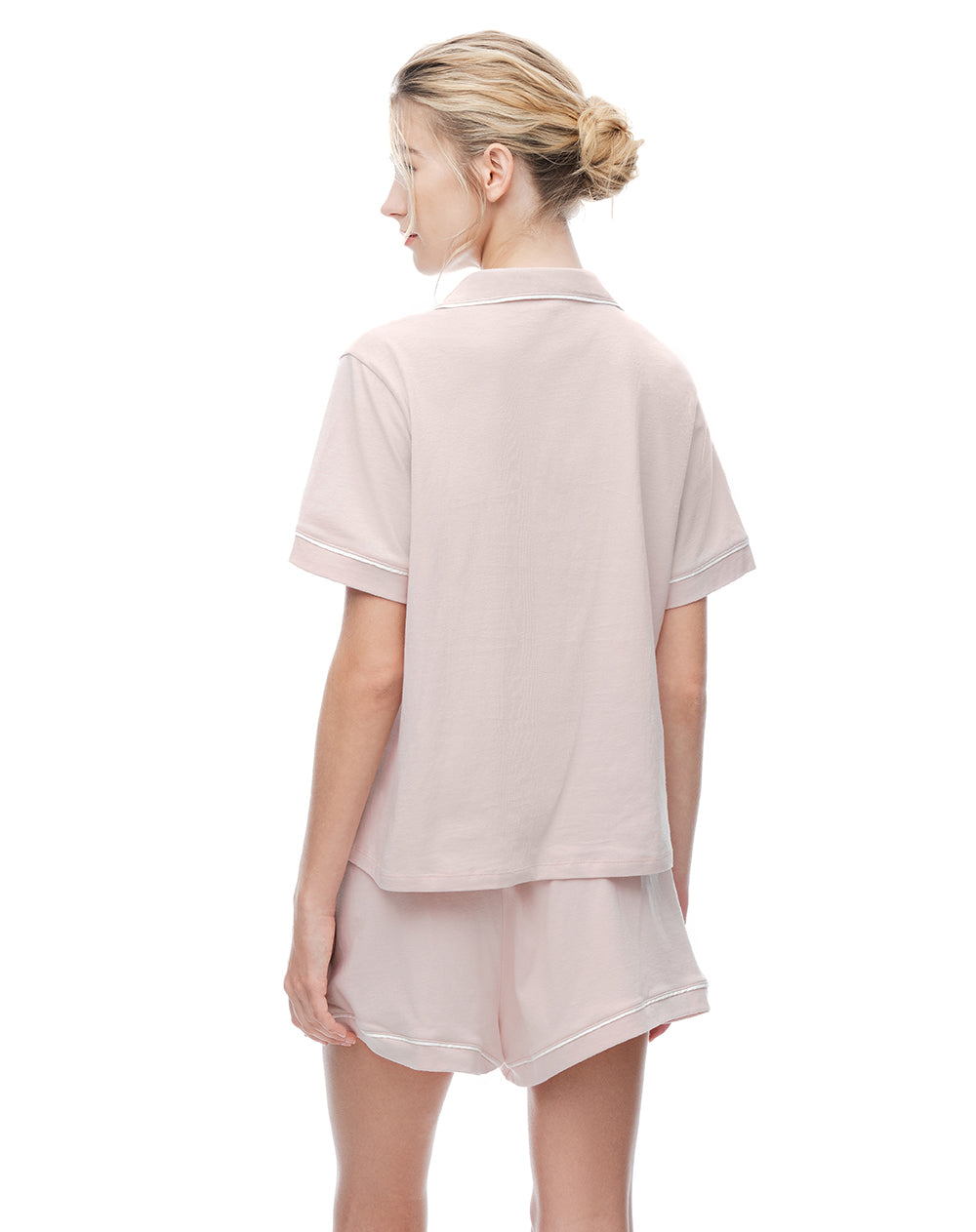 Pijama regular manga corta palo de rosa mujer