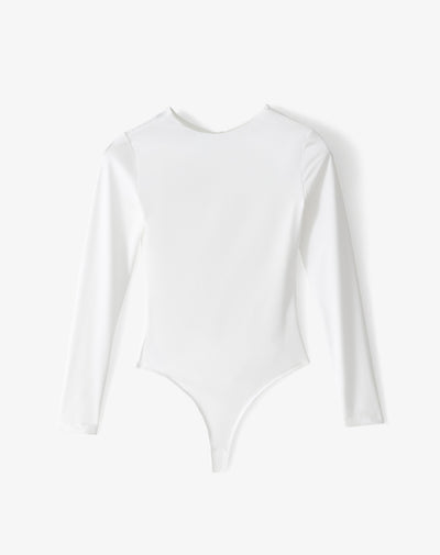 Body cuello redondo manga larga blanco