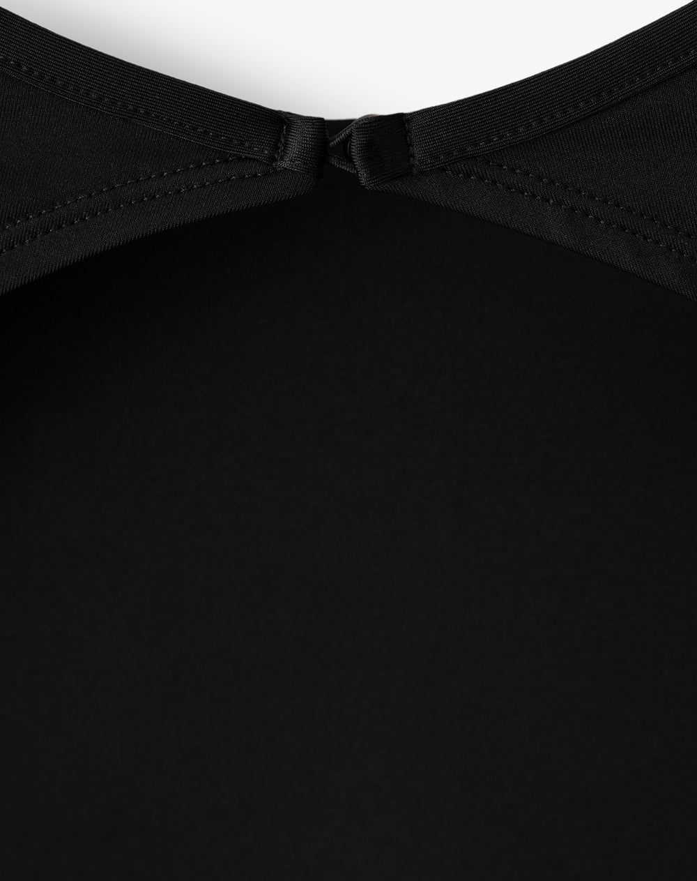 Body cuello redondo manga larga negro