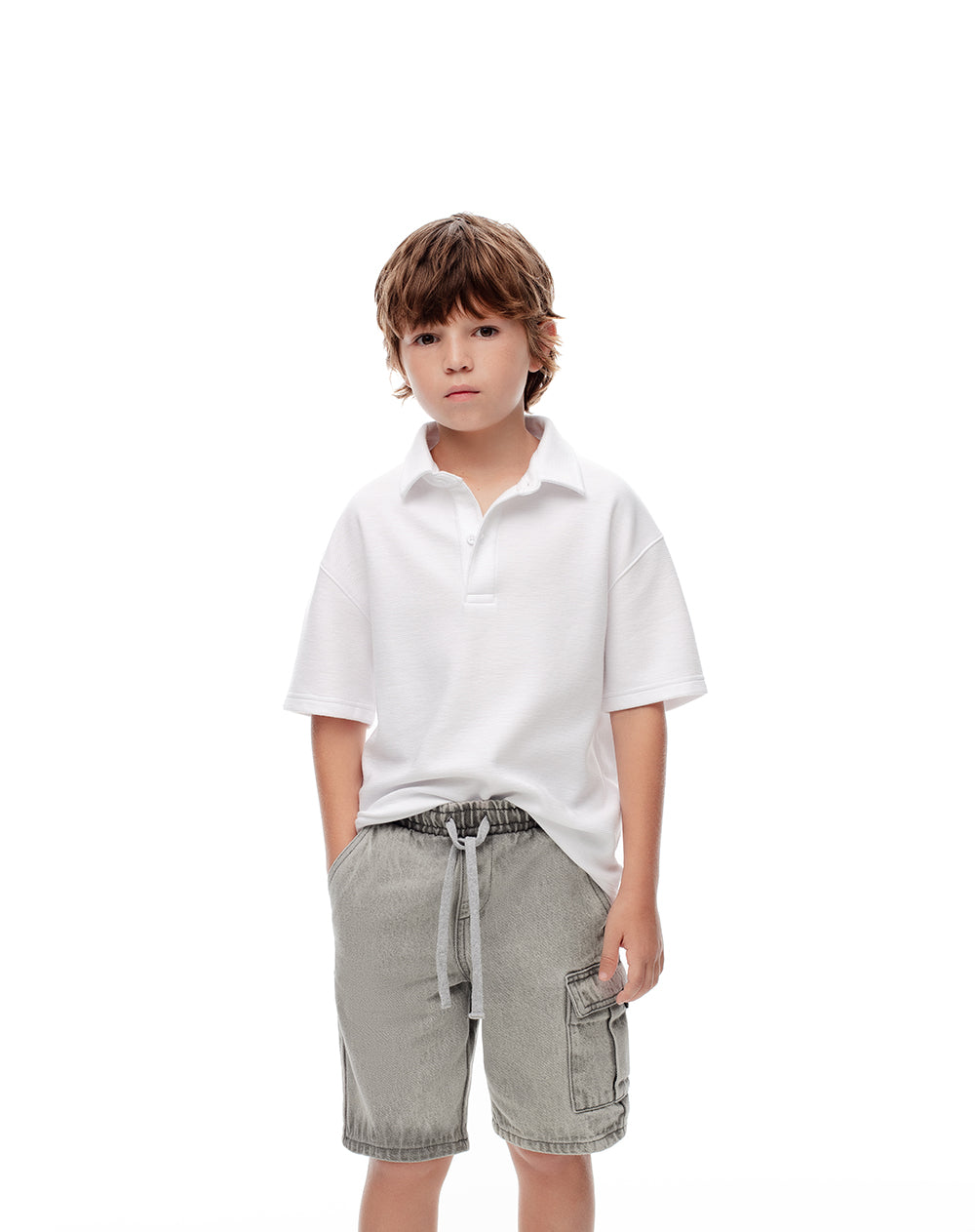 Bermuda Lozoz regular fit denim gris