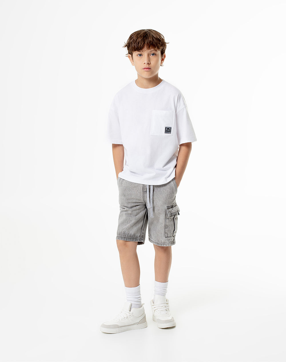 Bermuda Lozoz regular fit denim gris