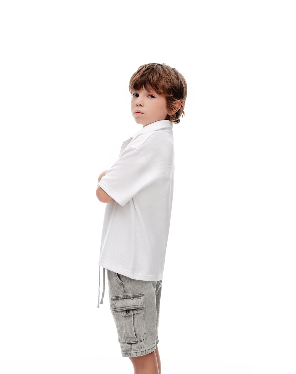 Bermuda Lozoz regular fit denim gris