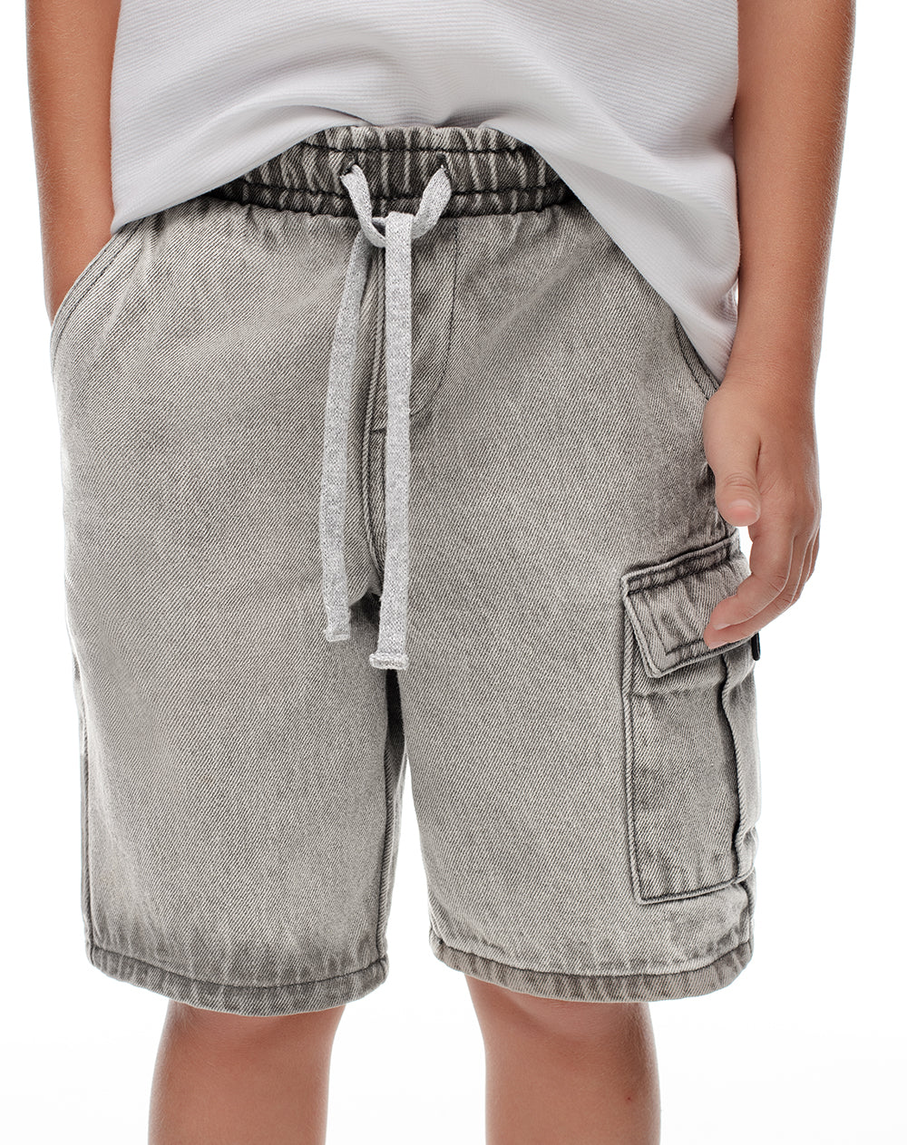 Bermuda Lozoz regular fit denim gris