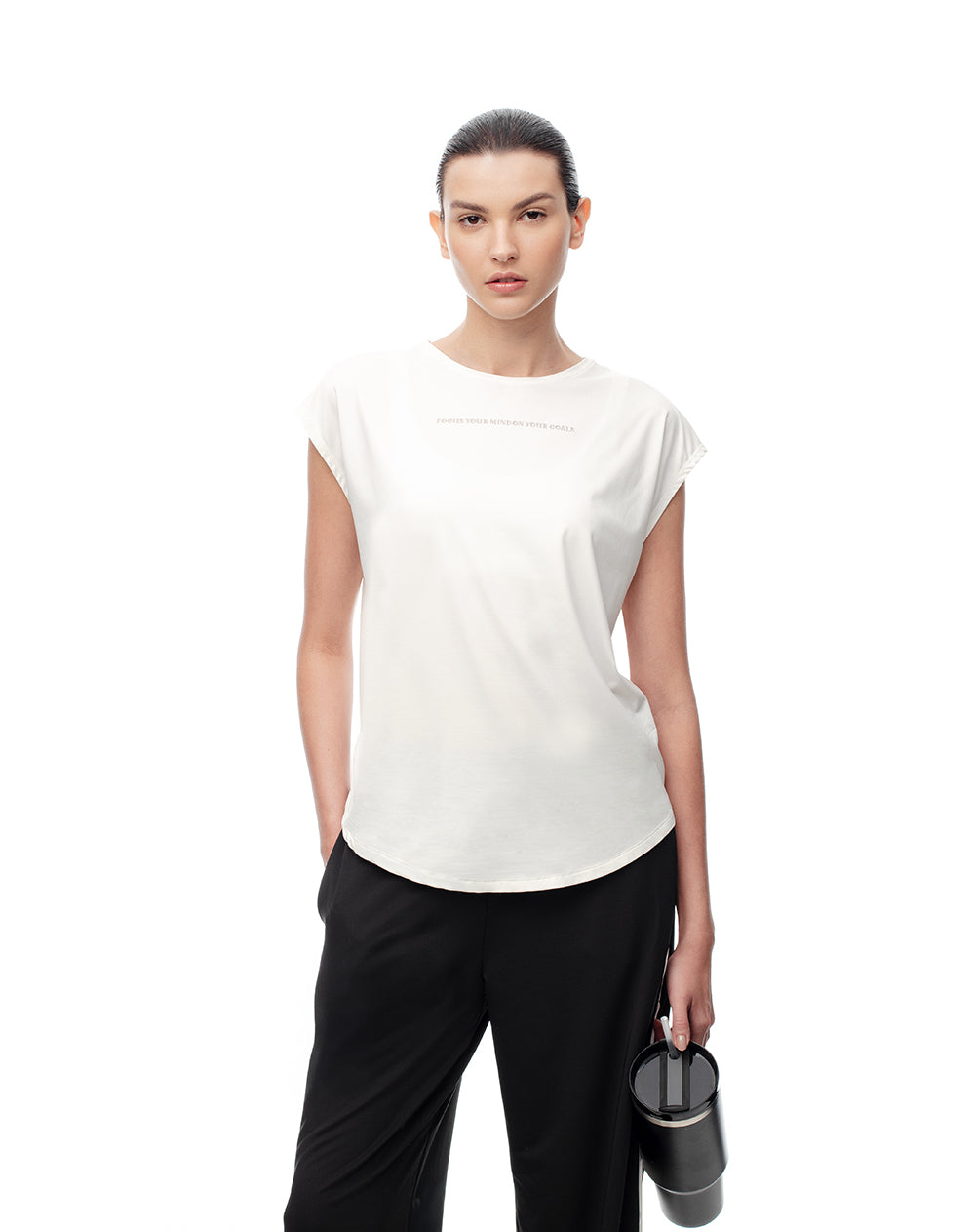 Camiseta deportiva secado rápido blanca mujer