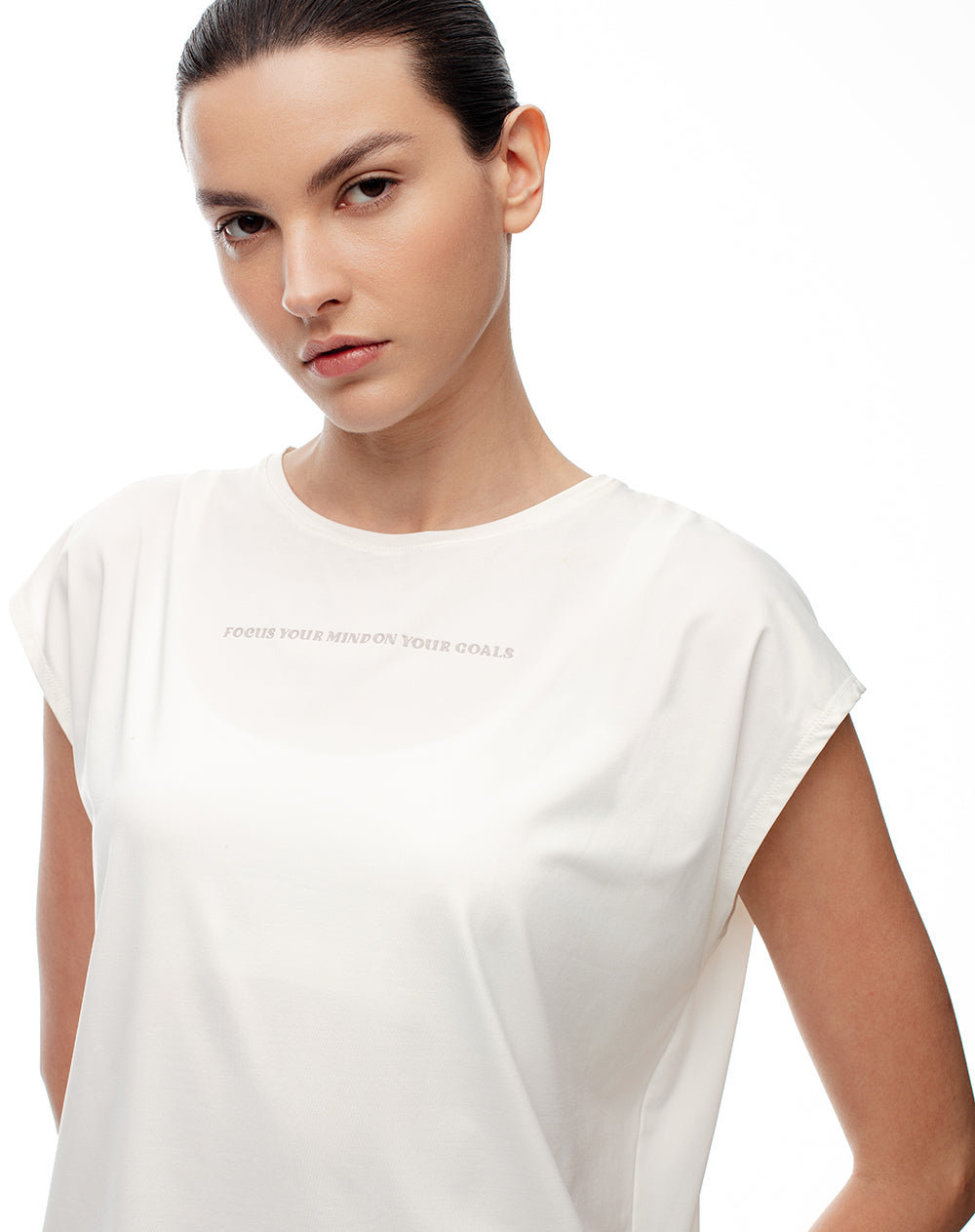 Camiseta deportiva secado rápido blanca mujer