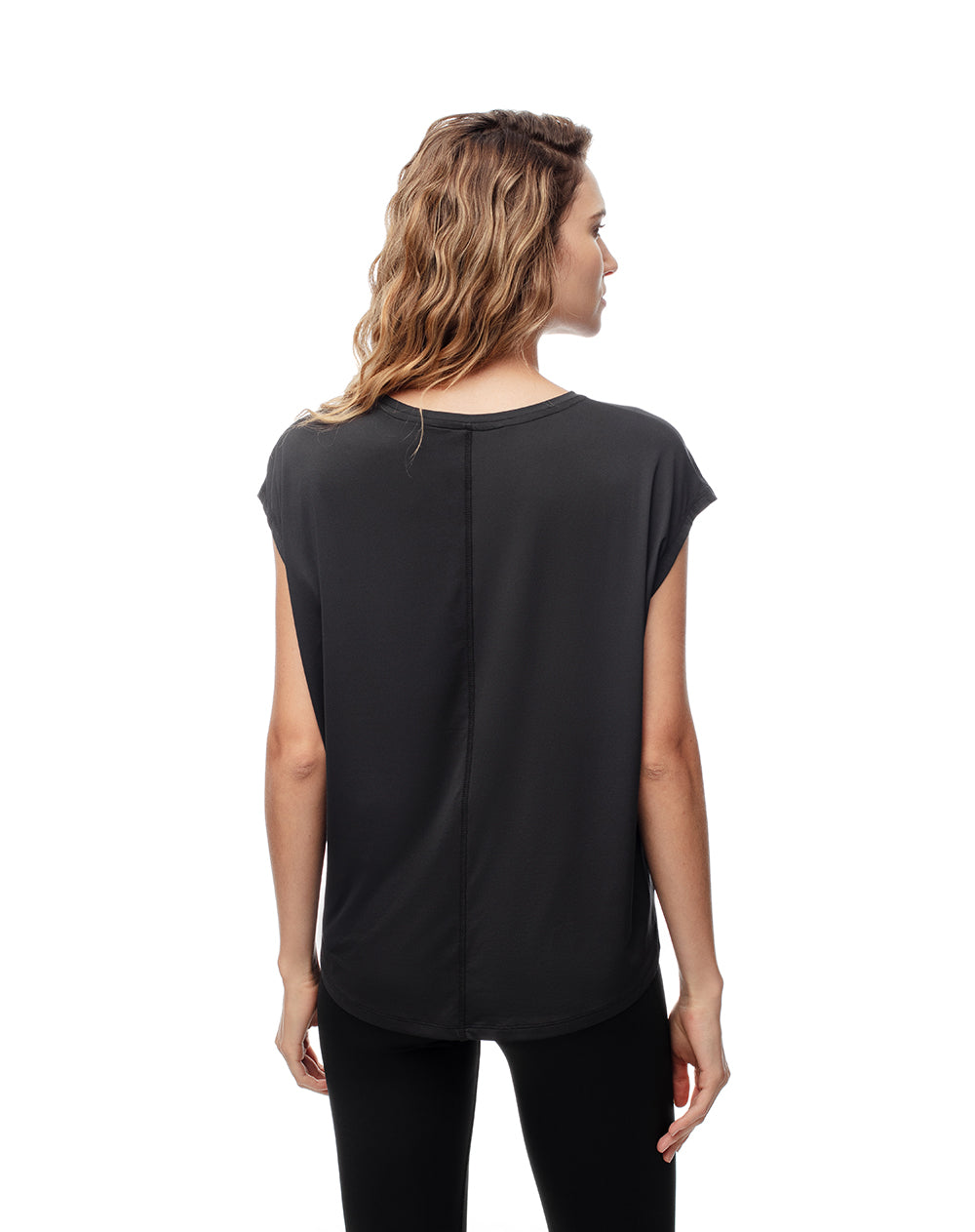 Camiseta deportiva secado rápido negra mujer