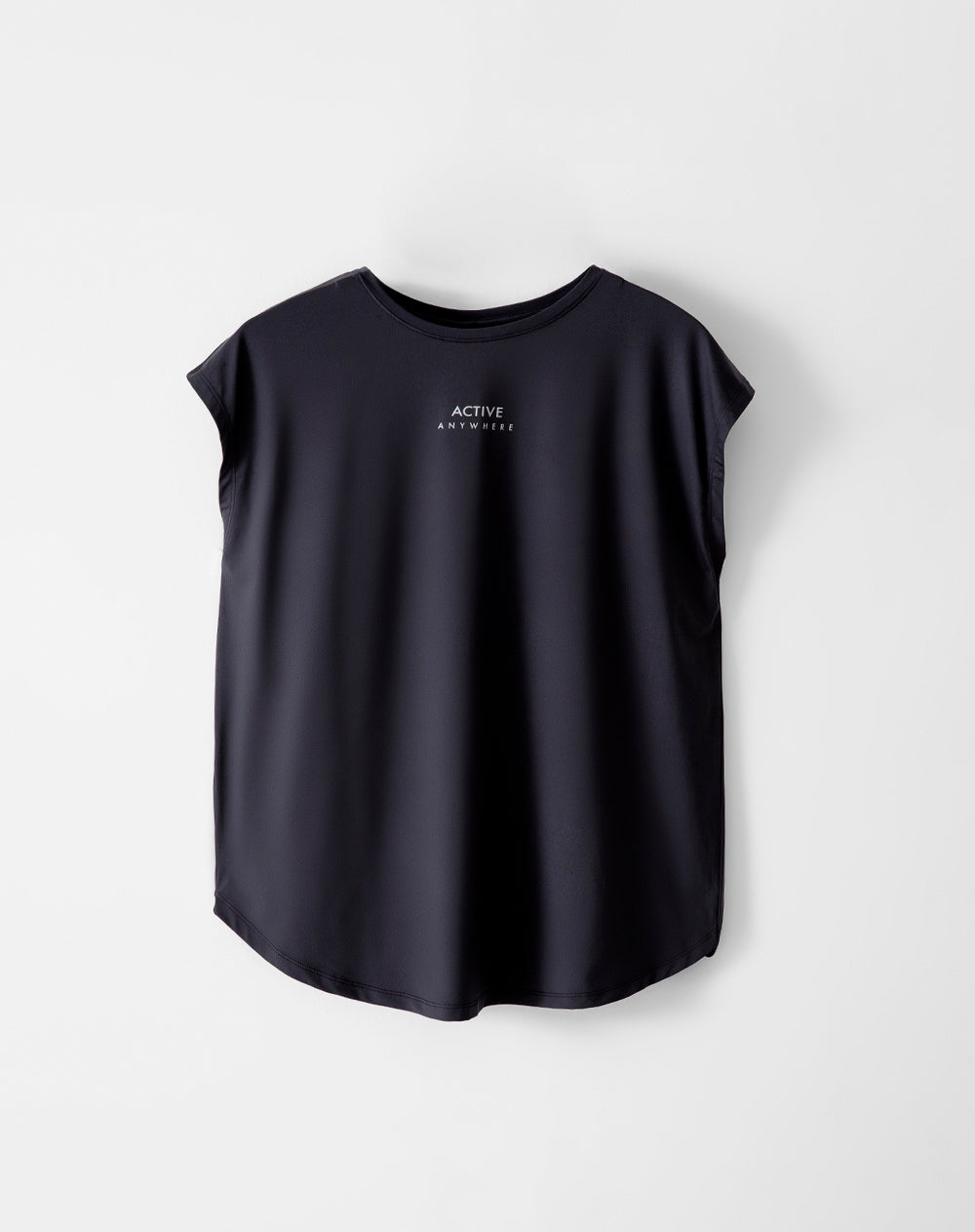 Camiseta deportiva secado rápido negra mujer