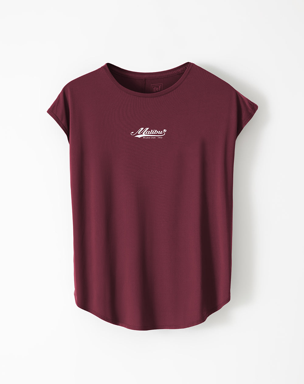 Camiseta deportiva mujer secado rápido vino tinto