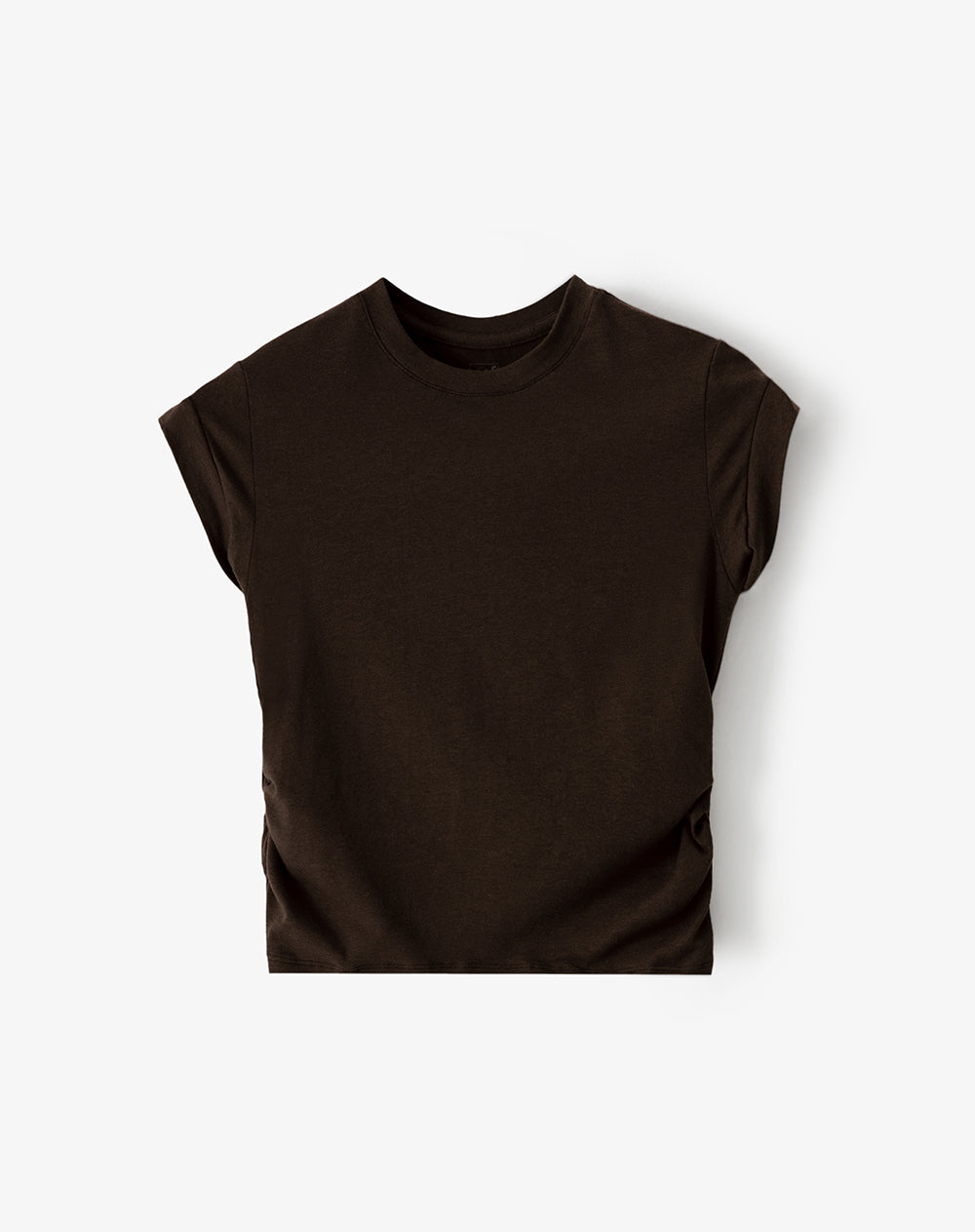 Camiseta slim fit manga corta chocolate