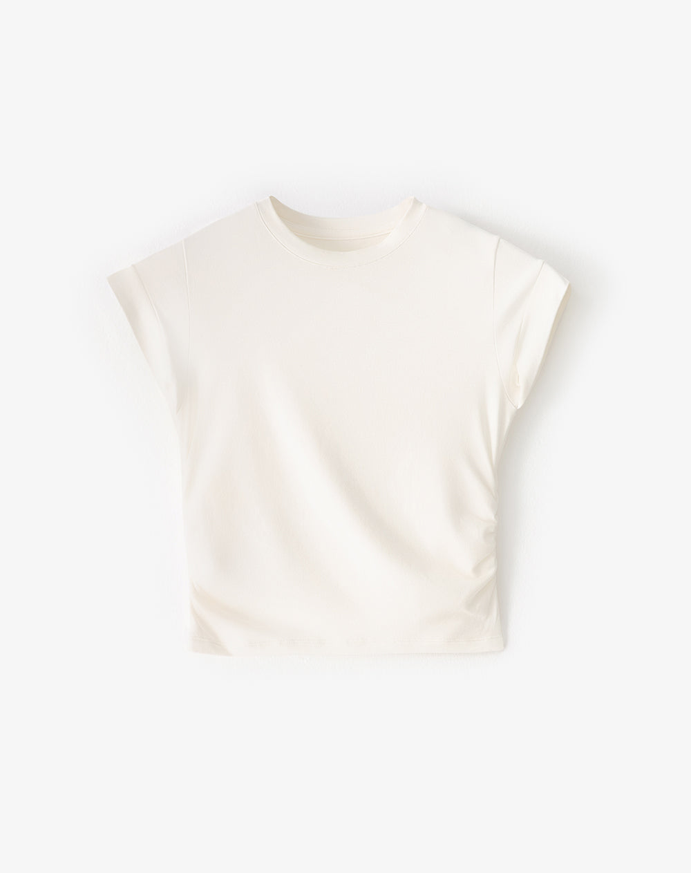 Camiseta slim fit manga corta habana