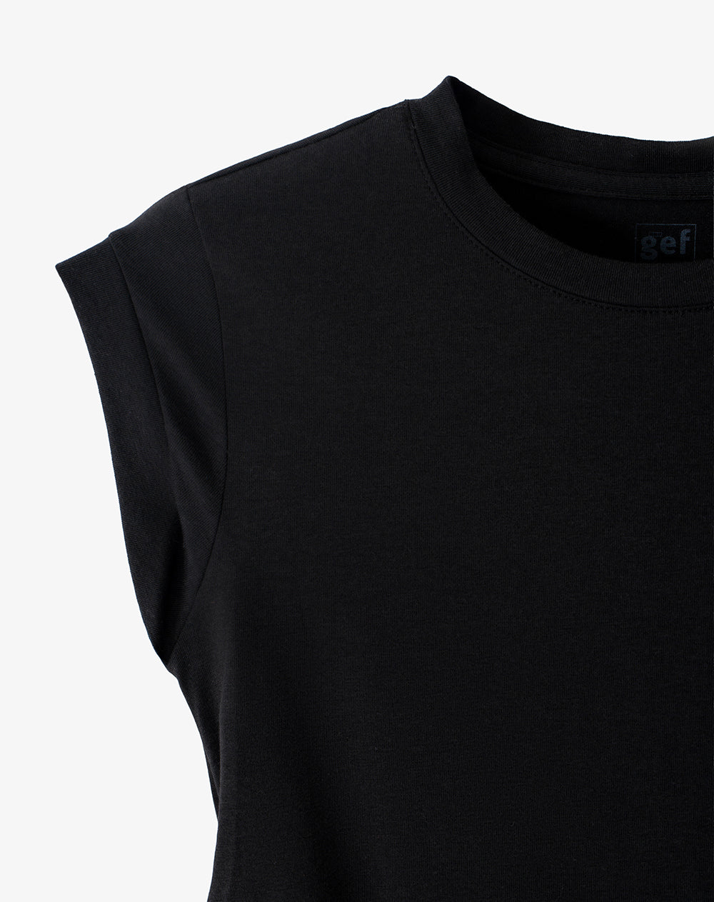 Camiseta crop slim negra mujer