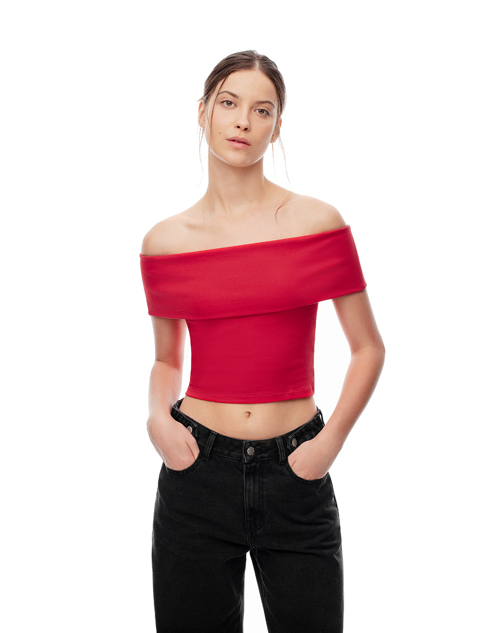 Camiseta skinny fit roja