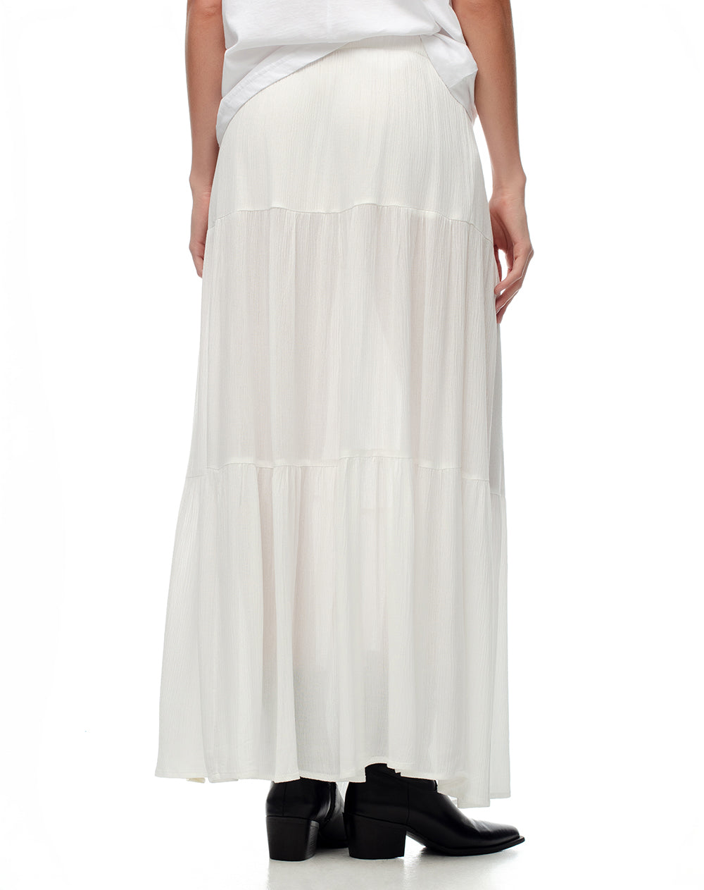 Falda larga tiro medio blanca