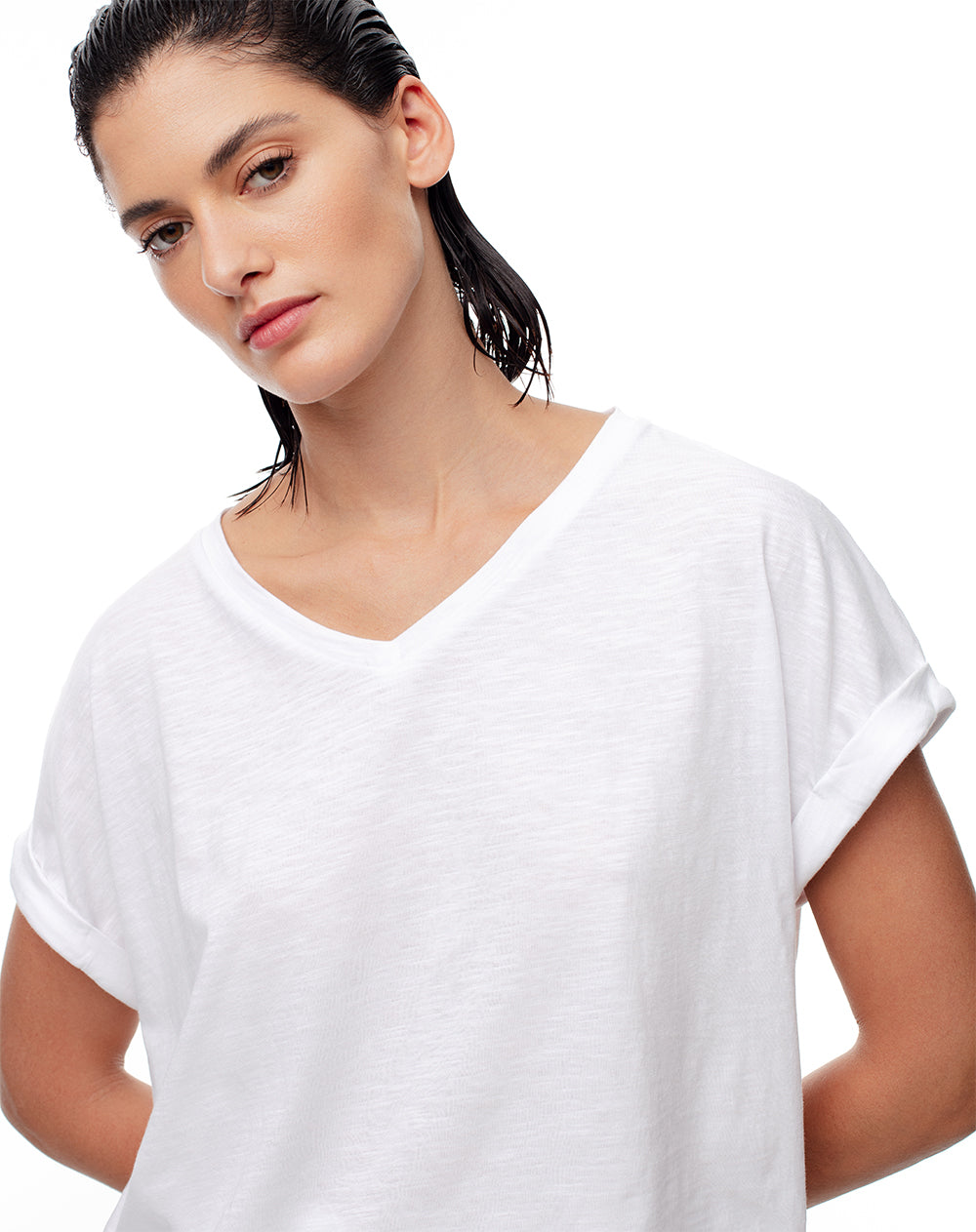 Camiseta regular fit manga corta blanca