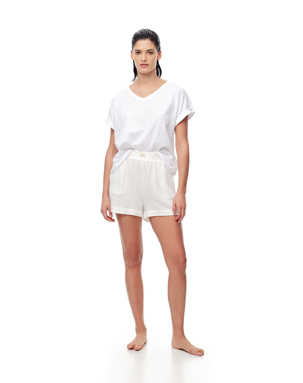 Camiseta regular fit manga corta blanca