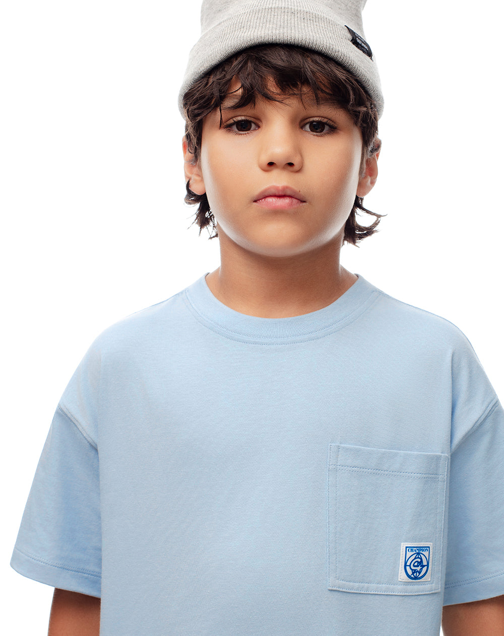 Camiseta oversize algodón azul niño