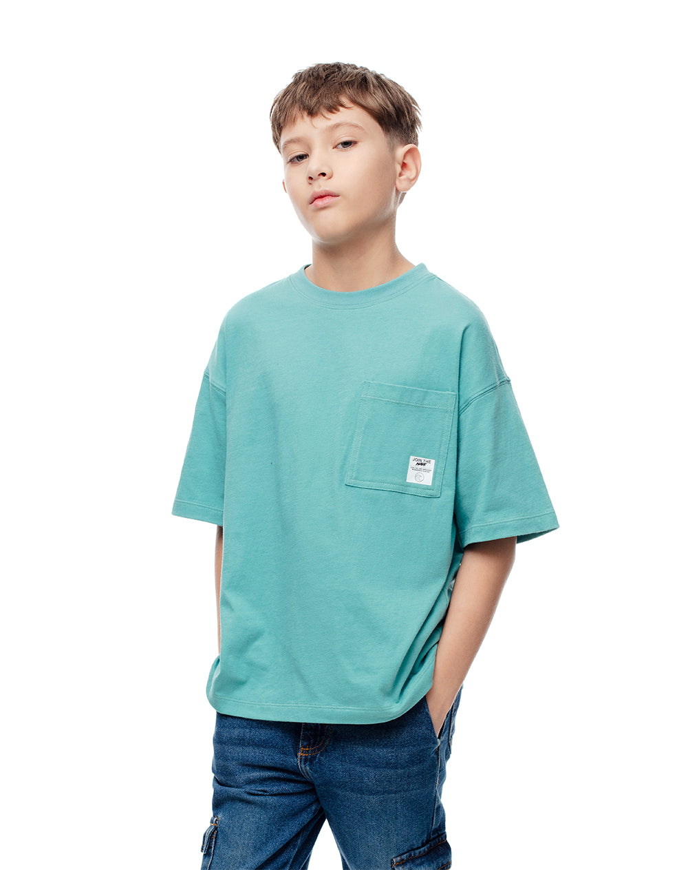 Camiseta regular fit manga corta azul