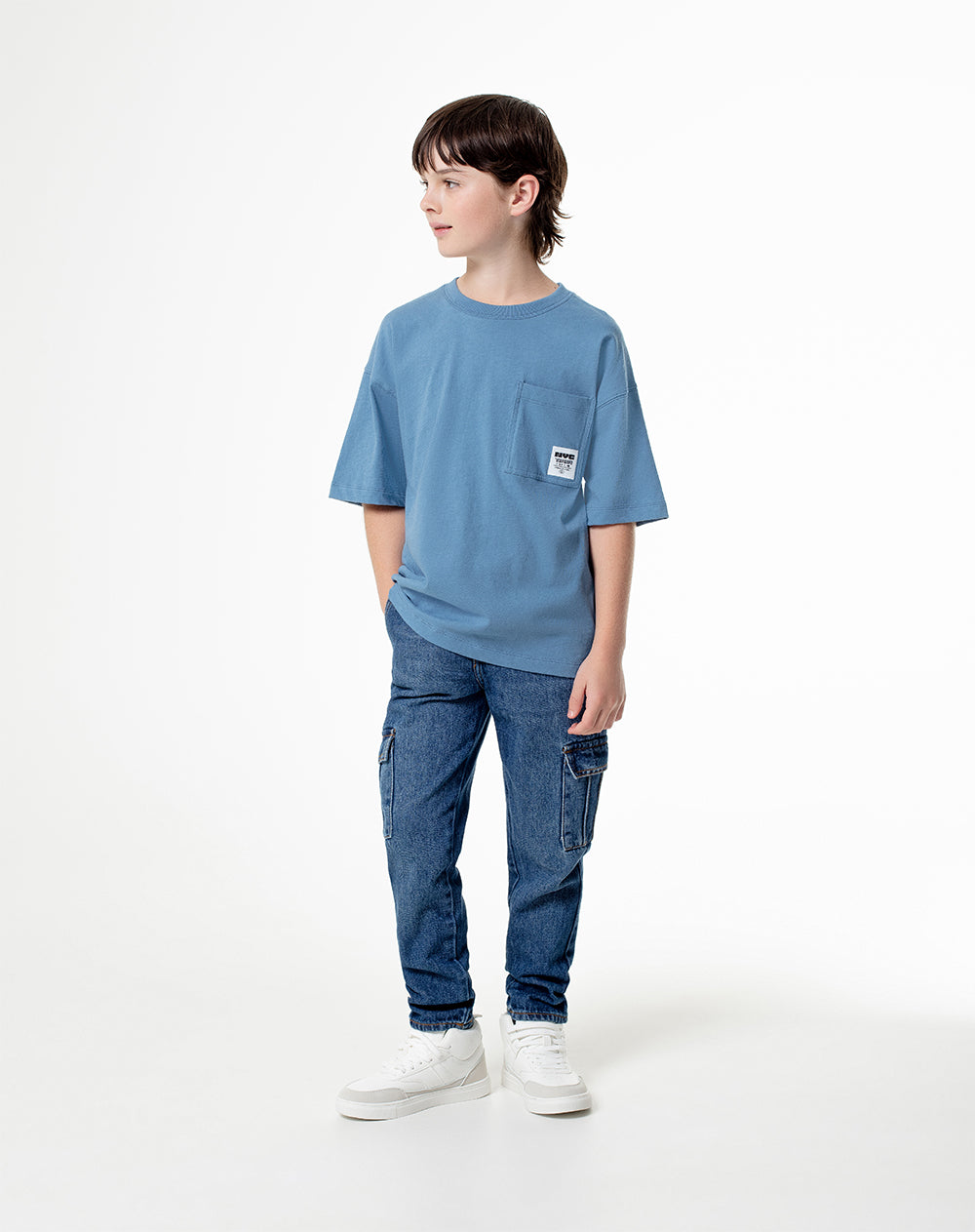Camiseta regular fit manga corta azul