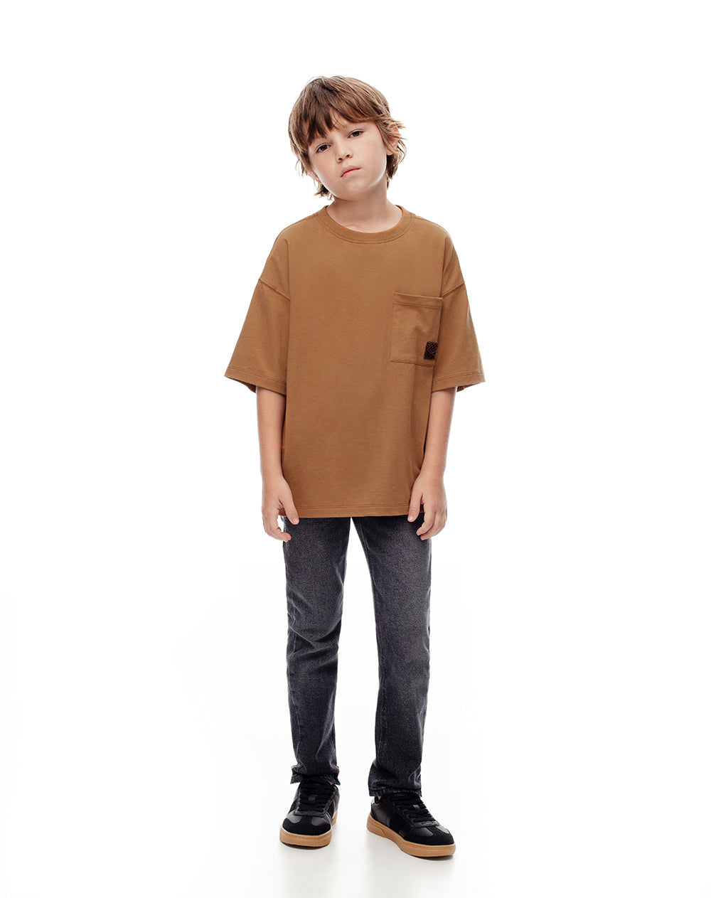 Camiseta oversize algodón caramelo niño