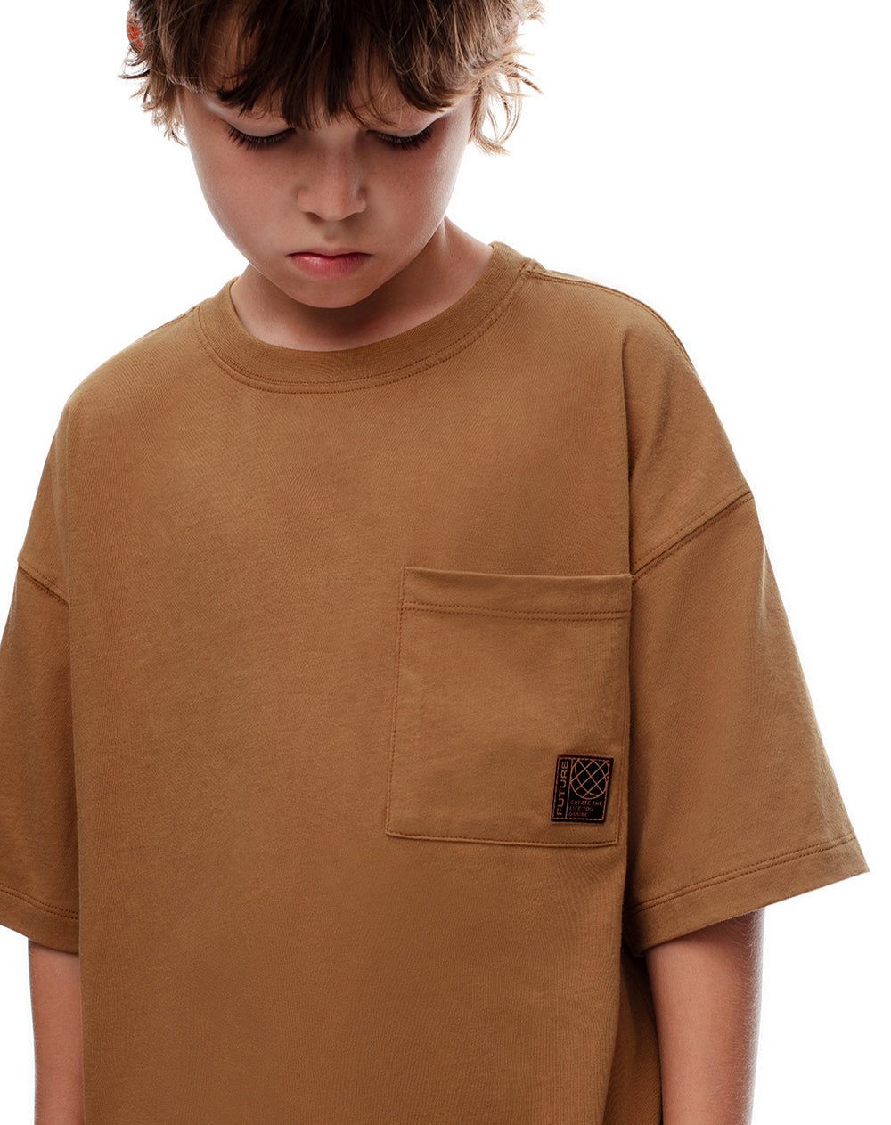 Camiseta oversize algodón caramelo niño